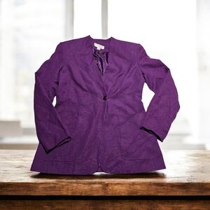 Vintage Emily... Women's Purple Blazer Suit Jacket Front Pockets Size 10